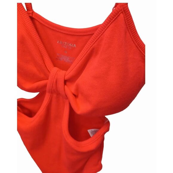 Arizona Jeans Women Bodysuits Asymmetric Bralette Ultimate Orange Sz Medium New - Picture 4 of 7